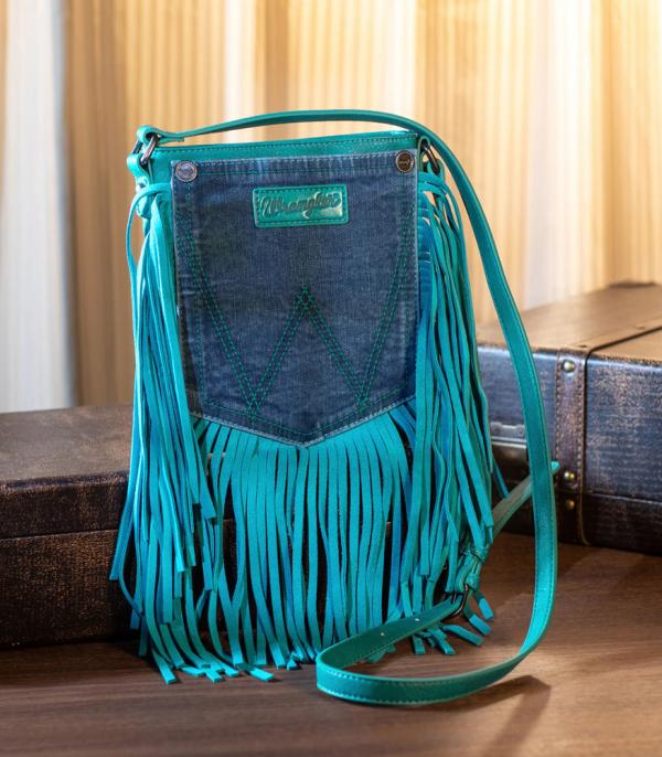 Wrangler Fringe Denim Pocket Crossbody