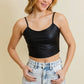 Faux Leather Crop Cami