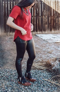 High Rise Faux Leather Leggings