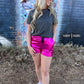 Pink Metallic Shorts