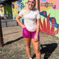 Pink Metallic Shorts
