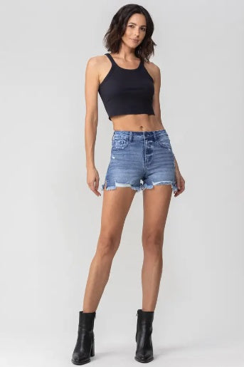 High Ride Denim Shorts