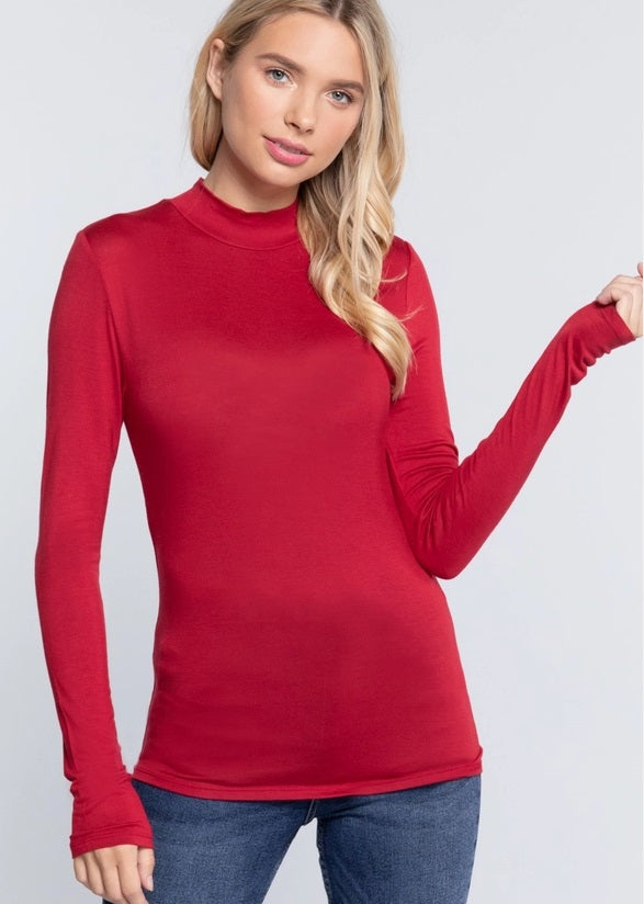 Long Sleeve Mock Neck Shirt