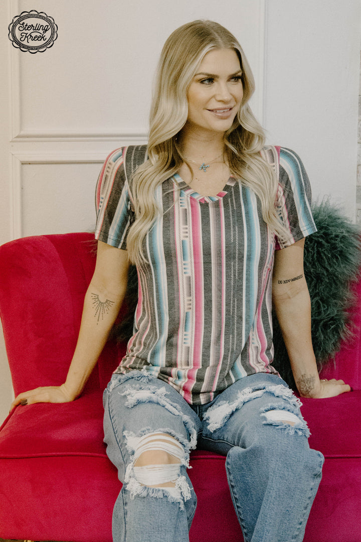 Serape City Heart Top