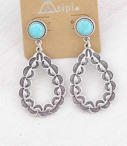 Silver Teardrop Post Earrings