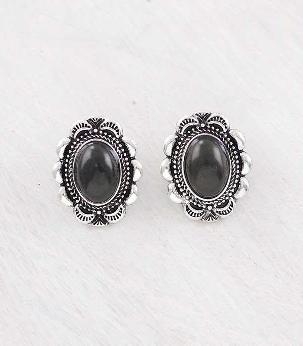 Black Concho Earrings