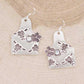 Flower Cattle Tag Earrings