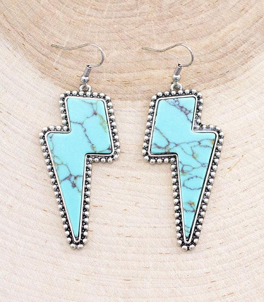 Turquoise Lightning Bolt Earrings