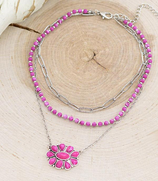 Magenta Layered Necklace