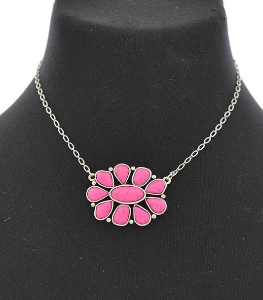 Pink Semi Stone Necklace