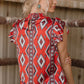 Babydoll Red Aztec Top