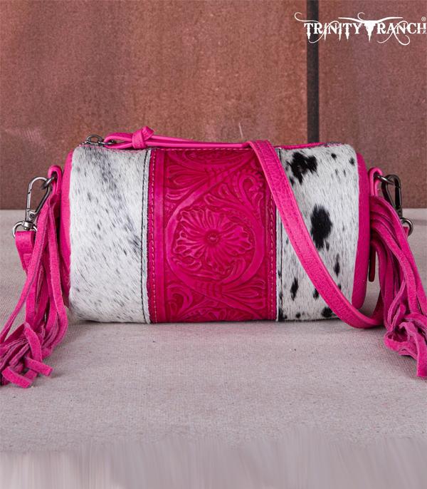 Trinity Ranch Cowhide Barrel Crossbody