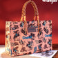 Wrangler Cowboy Print Canvas Tote