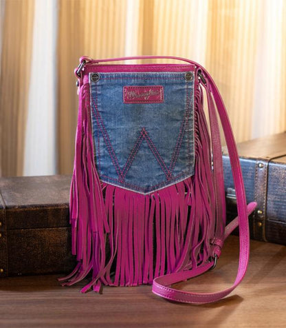 Wrangler Fringe Denim Pocket Crossbody