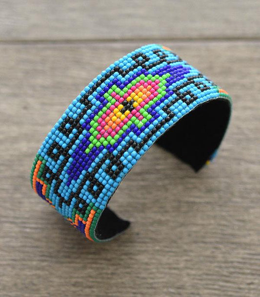 Aztec Seed Bead Cuff Bracelet