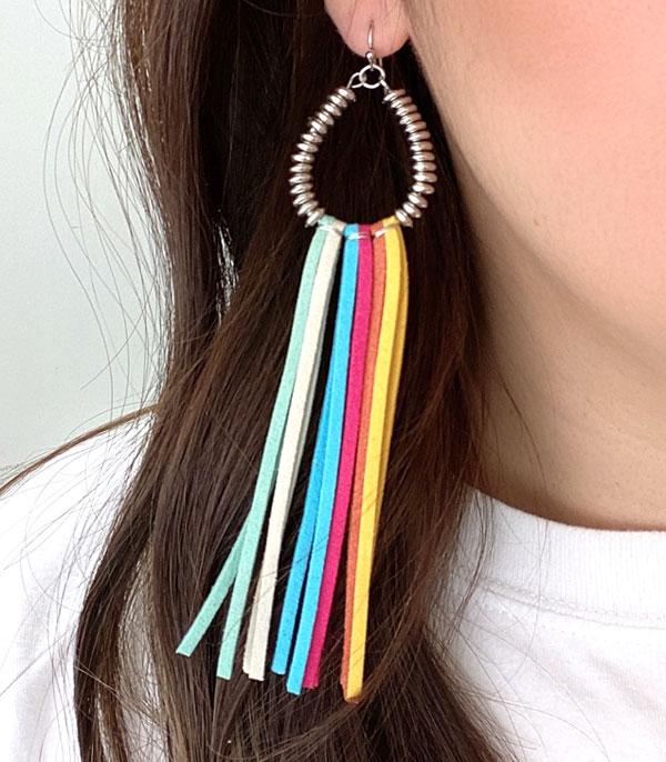 Teardrop Metal Tassel Earrings