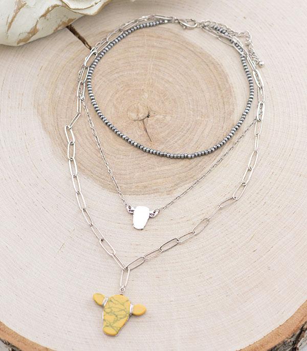 Cow Pendant Layered Necklace