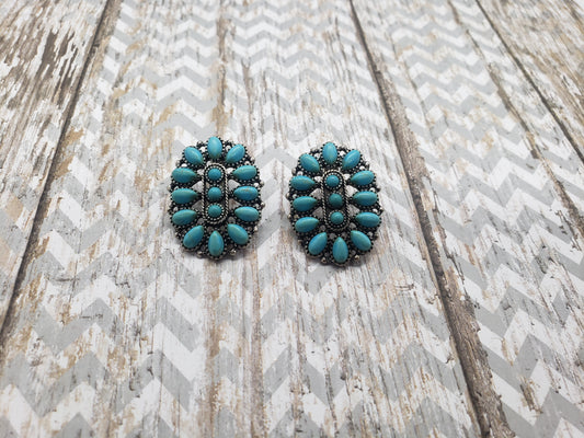 Turquoise Cluster Earrings