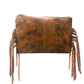 Montana West Cowhide Leather Crossbody/Clutch Brown