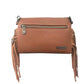 Montana West Cowhide Leather Crossbody/Clutch Brown