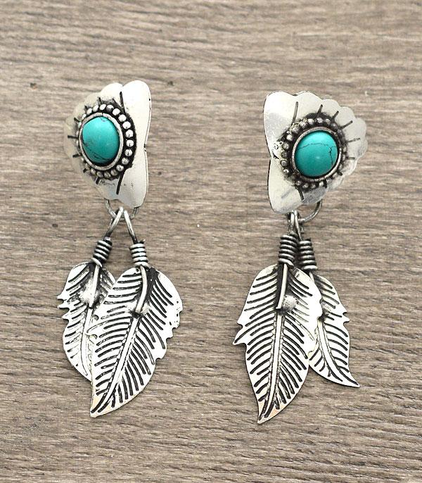 Western Metal Feather Earrings