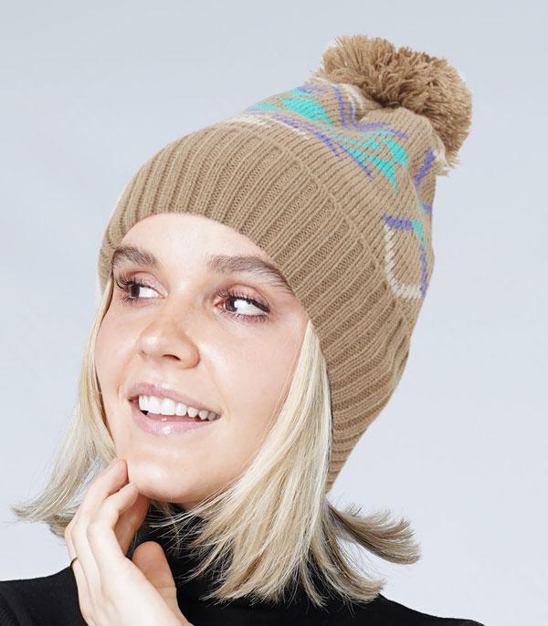 Western Aztec Print Beanie