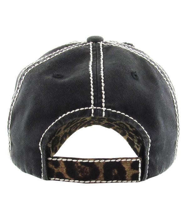 Happy Camper Leopard Accent Hat