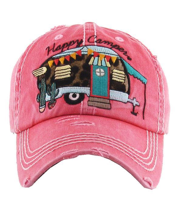 Happy Camper Leopard Accent Hat