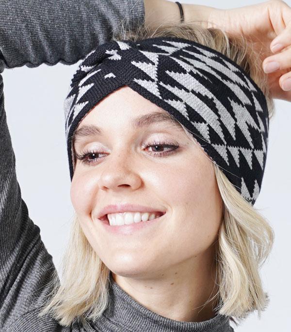 Western Aztec Pattern Winter Headband