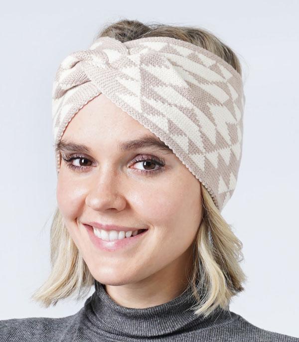 Western Aztec Pattern Winter Headband