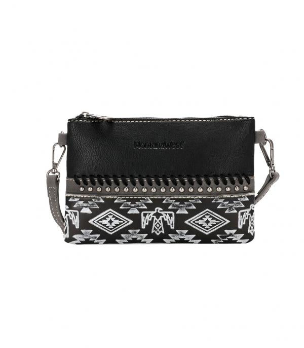 Montana West Aztec Thunderbird Embossed Crossbody Clutch