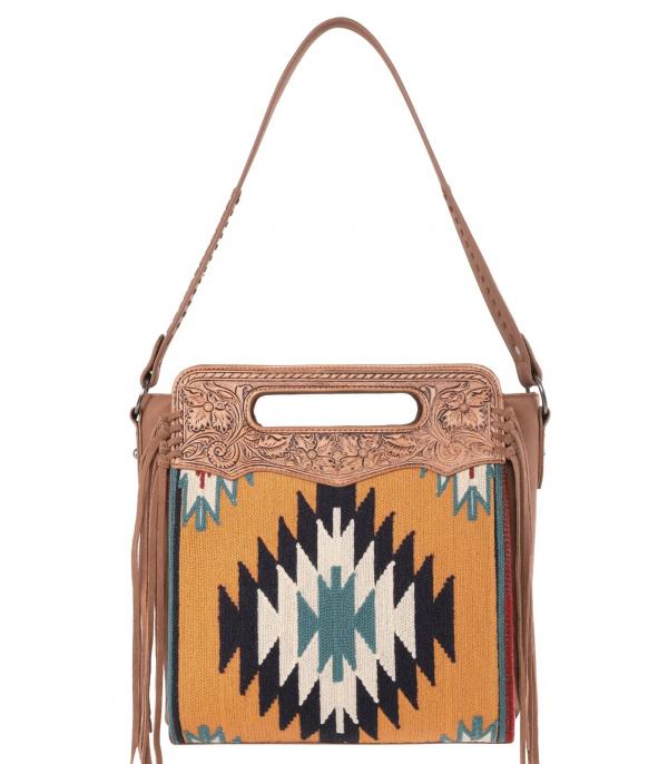 Trinity Ranch Aztec Tapestry Floral Embossed Concealed Carry Hobo